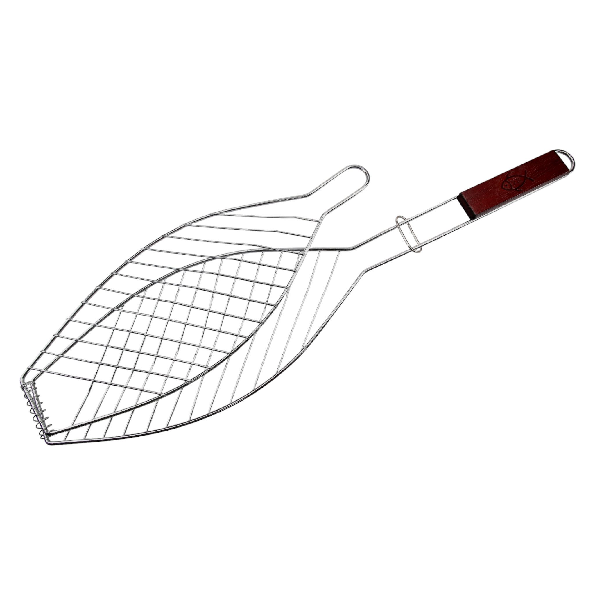VonBueren Grillwender VonBueren Fisch-Grillhalter mit Holzgriff, 63x16 cm – Bild 5 von 5