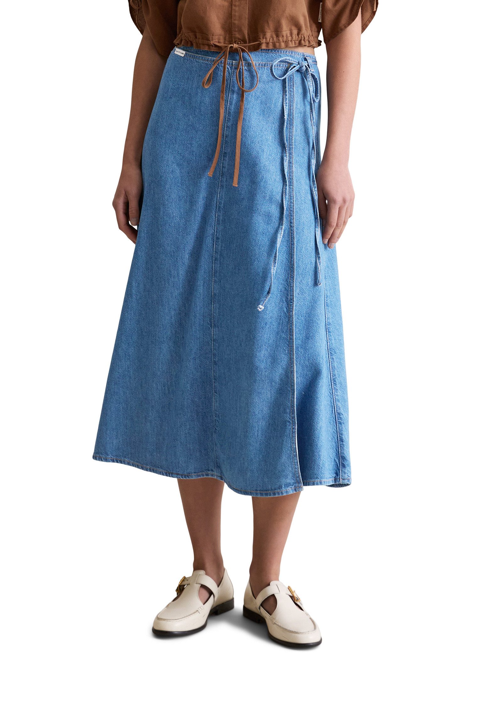 Jeansrock mit recyeltem Leinen-Garn