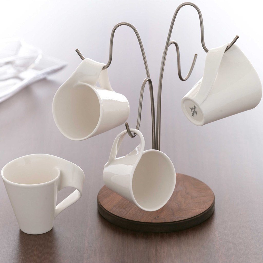 Villeroy & Boch Kaffeeservice NewWave Caffè Kaffeebecher, 300 ml, 6 Stück (6-tlg), 6 Personen, Porzellan