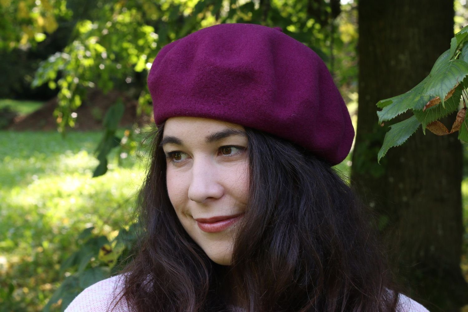 Breiter Baskenmütze meliert aus Wolle günstig online kaufen