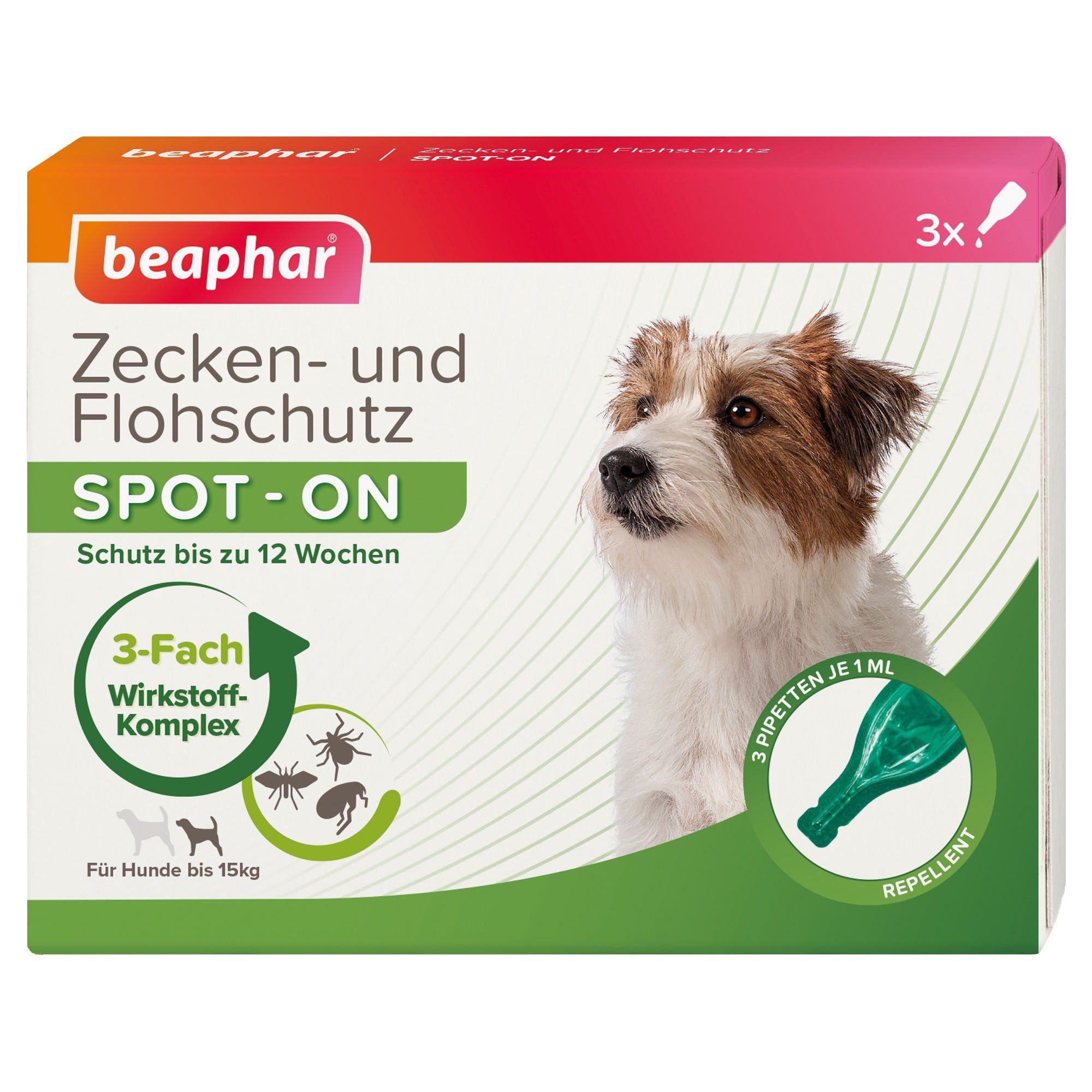 beaphar Zeckenschutzmittel Zecken- und Flohschutz SPOT-ON für Hunde bis 15 kg