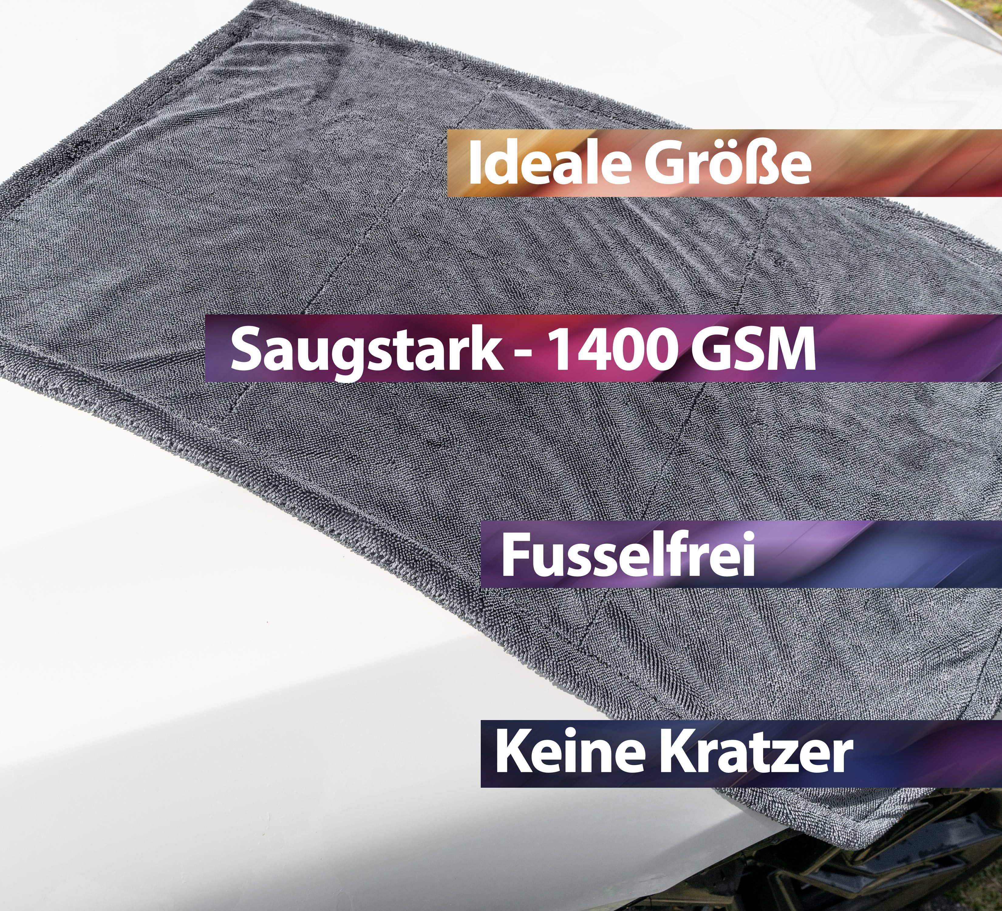 Kemes Mikrofasertücher Auto XXL Ultra saugstark mit 1400 GSM Trockentuch Mikrofasertuch (50x80 cm, 1-tlg., Extrem Saugstark 5-Fache) – Bild 5 von 5