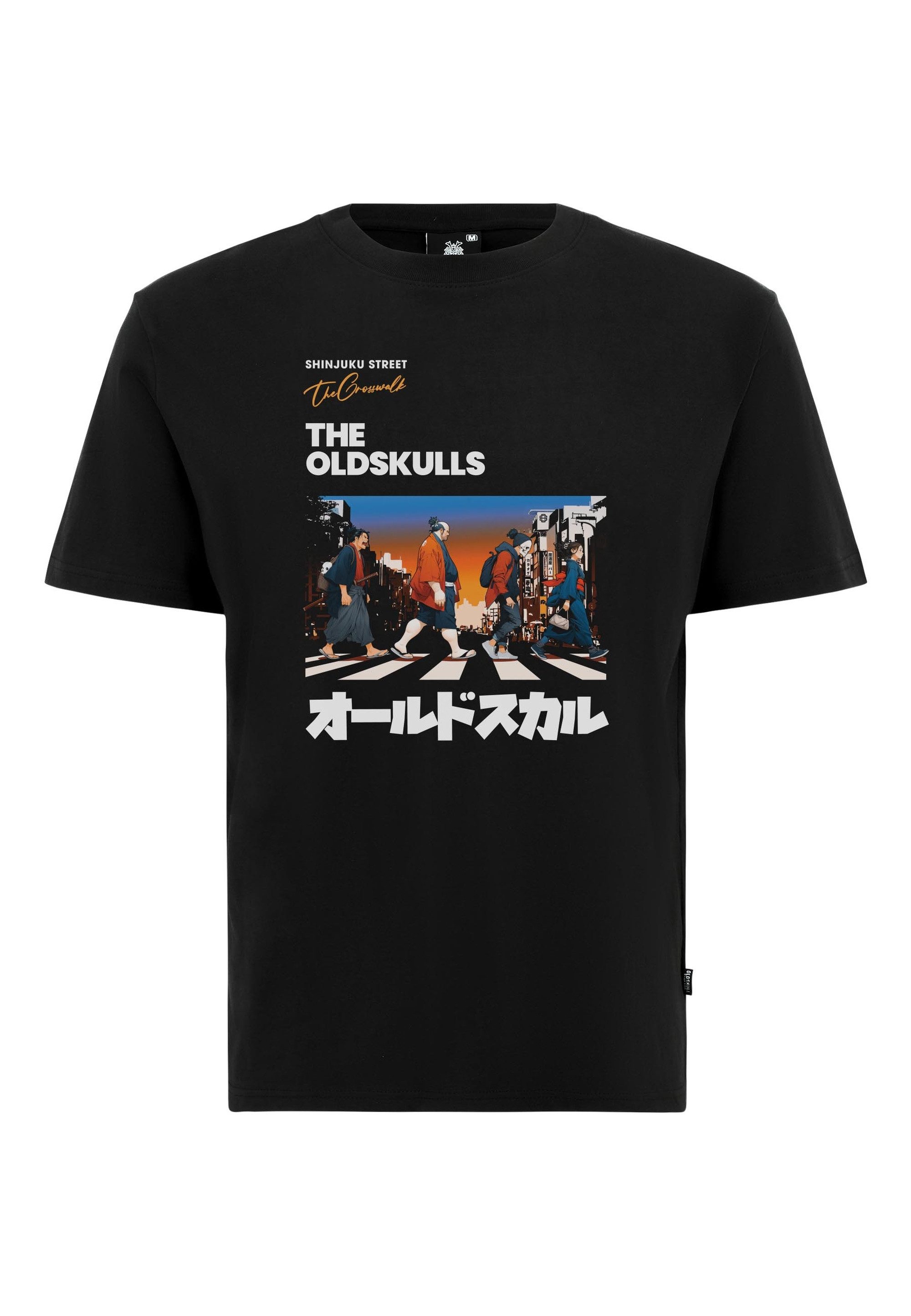 Oldskull T-Shirt Asian Icons Legends Walking Graphic mit großem Fotodruck