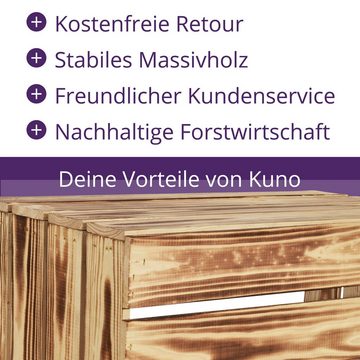 CHICCIE Holzkiste Geflammte Obstkiste 50x40x30 – Hell Geflammt 2x Langes Regal (1 St)