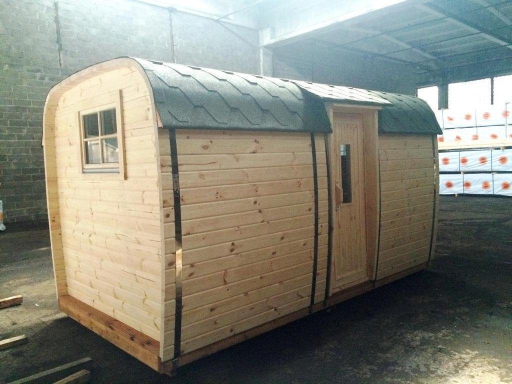 JVmoebel Gartenhaus Campingfass aus Holz mit gemütlichem Schlafbereich, BxT: 2.3x3.5 cm, (1x Gartenhaus), Made in Europa