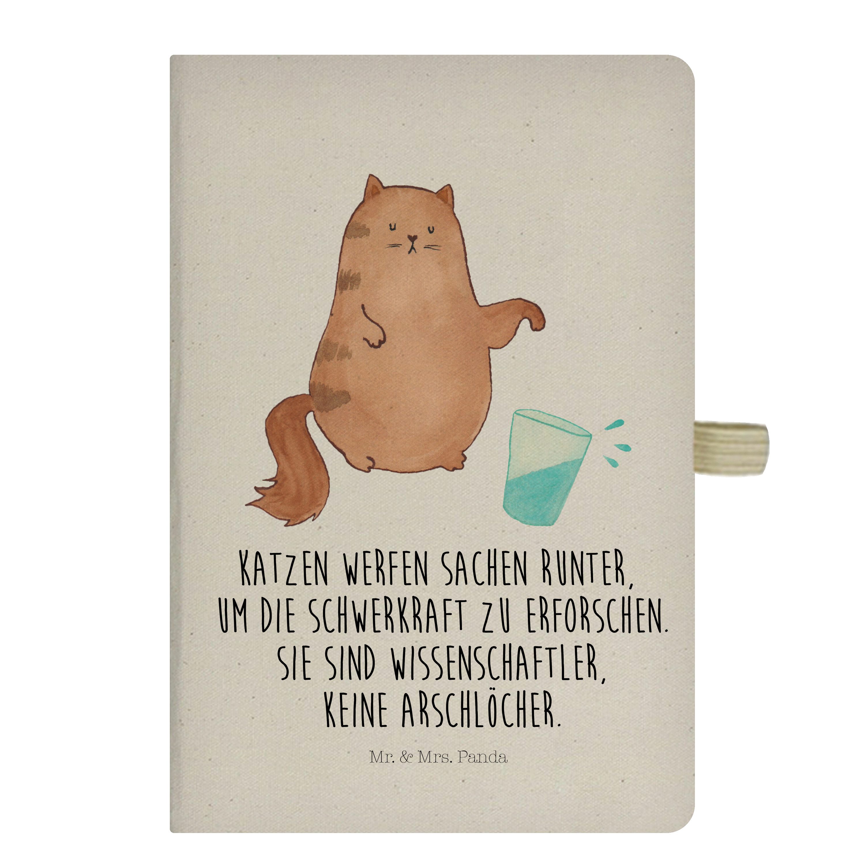 Mr. & Mrs. Panda Notizbuch Katze Wasserglas - Transparent - Geschenk, Tagebuch, Haustier, Notiz Mr. & Mrs. Panda