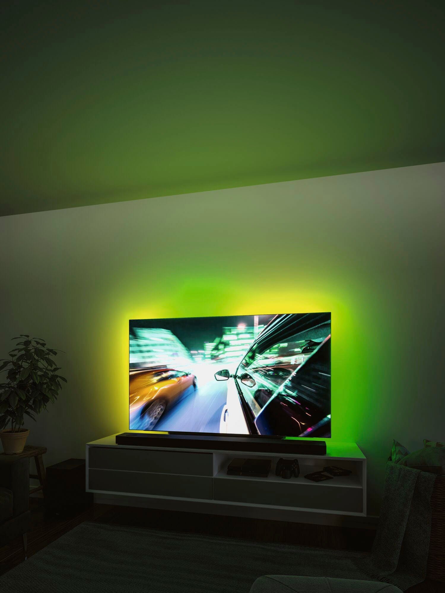 Paulmann LED-Streifen USB TV-Beleuchtung Zoll 2,4m RGB Rainbow 65 4W, Strip 1-flammig LED Dynamic