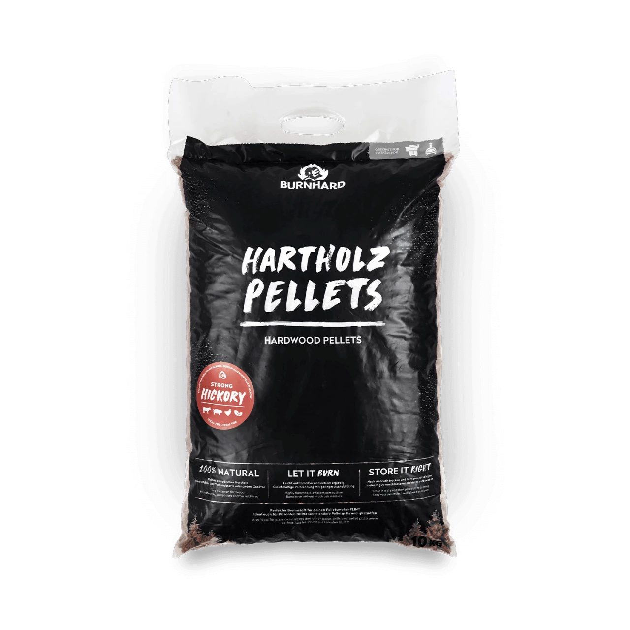 BURNHARD® Holzpellets Premium Hartholz Pellets 10 kg Hickory, Hickory