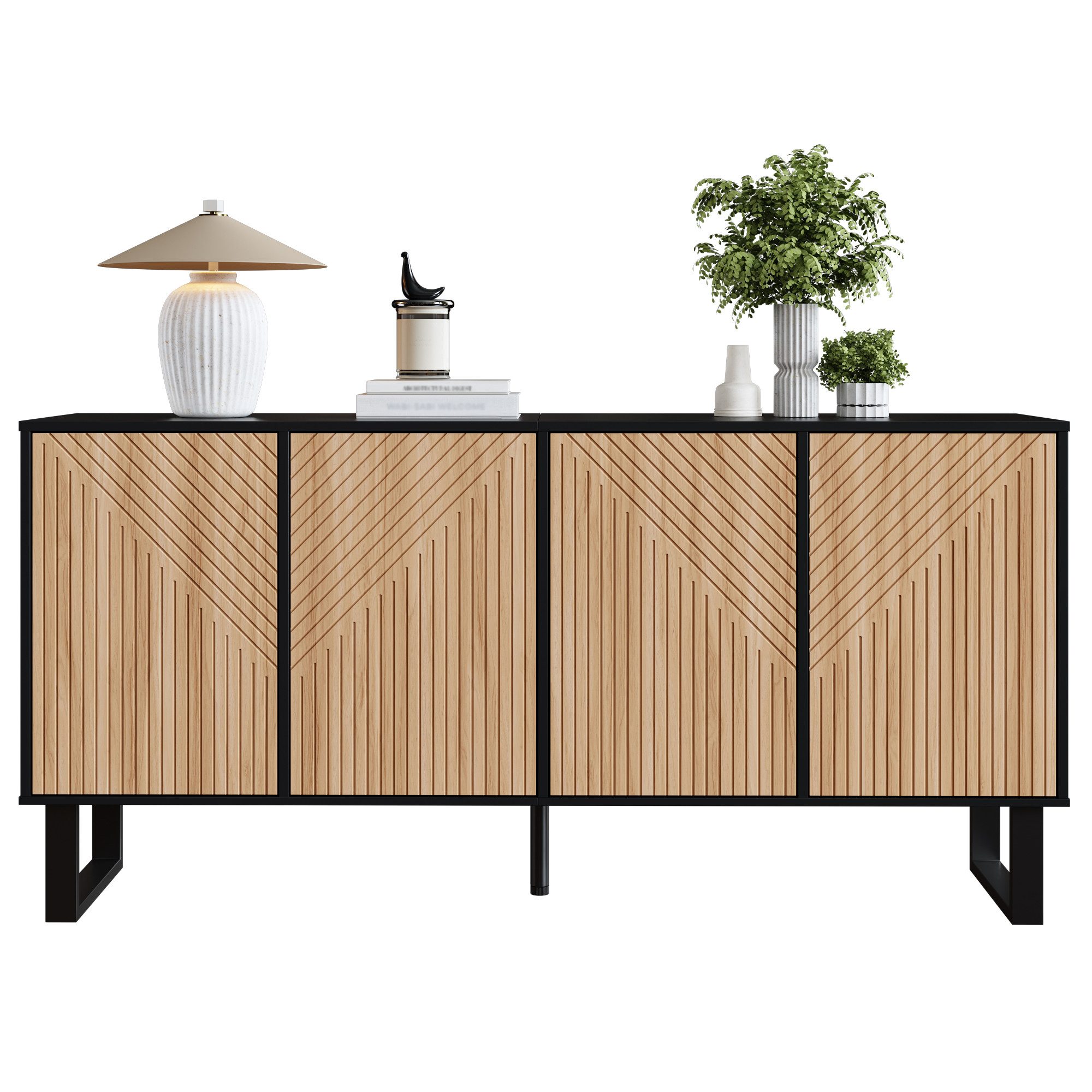 BlingBin Sideboard Modernes Anrichte Buffetschrank Beistellschrank mit 3D-S günstig online kaufen