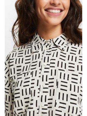 Esprit Langarmbluse Hemd aus Leinen mit Print