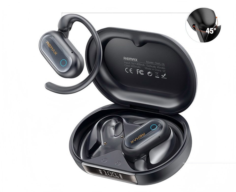 Xruiy Bluetooth 6.0 Навушники mit Mikrofon,verstellbare Ohrbügel, Відкриті навушники (Air-Conduction Ohrhörer mit ENC-Anrufen, LED-Display & IPX7-Schutz)