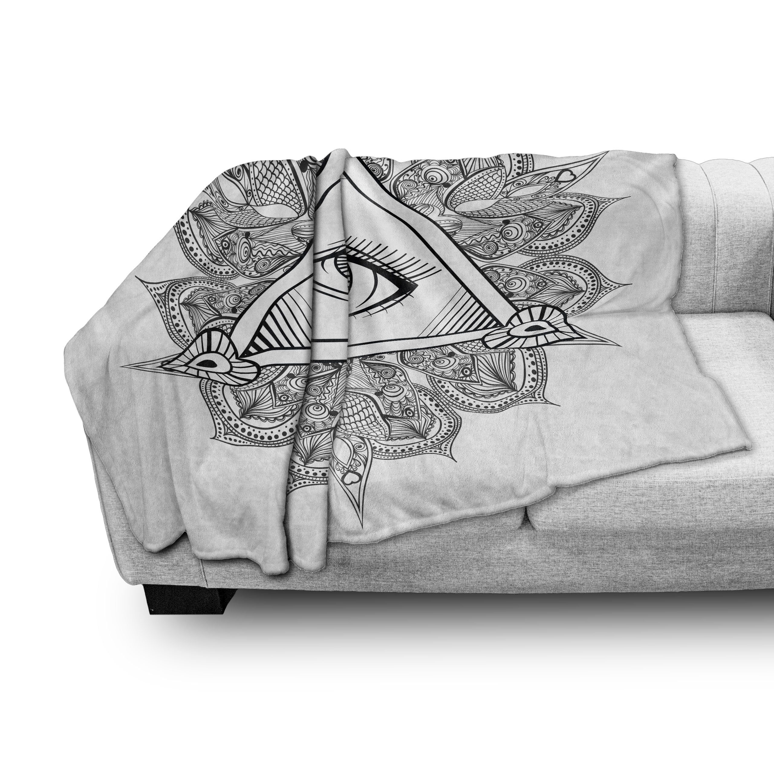 Wohndecke und Vintage Plüsch den Tattoo Boho Gemütlicher Occult für Abakuhaus, Innen- Außenbereich, Auge