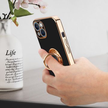 Cadorabo Handyhülle Apple iPhone 13 Apple iPhone 13, Schutzhülle - TPU Silikon Hülle - mit Kameraschutz und Ring