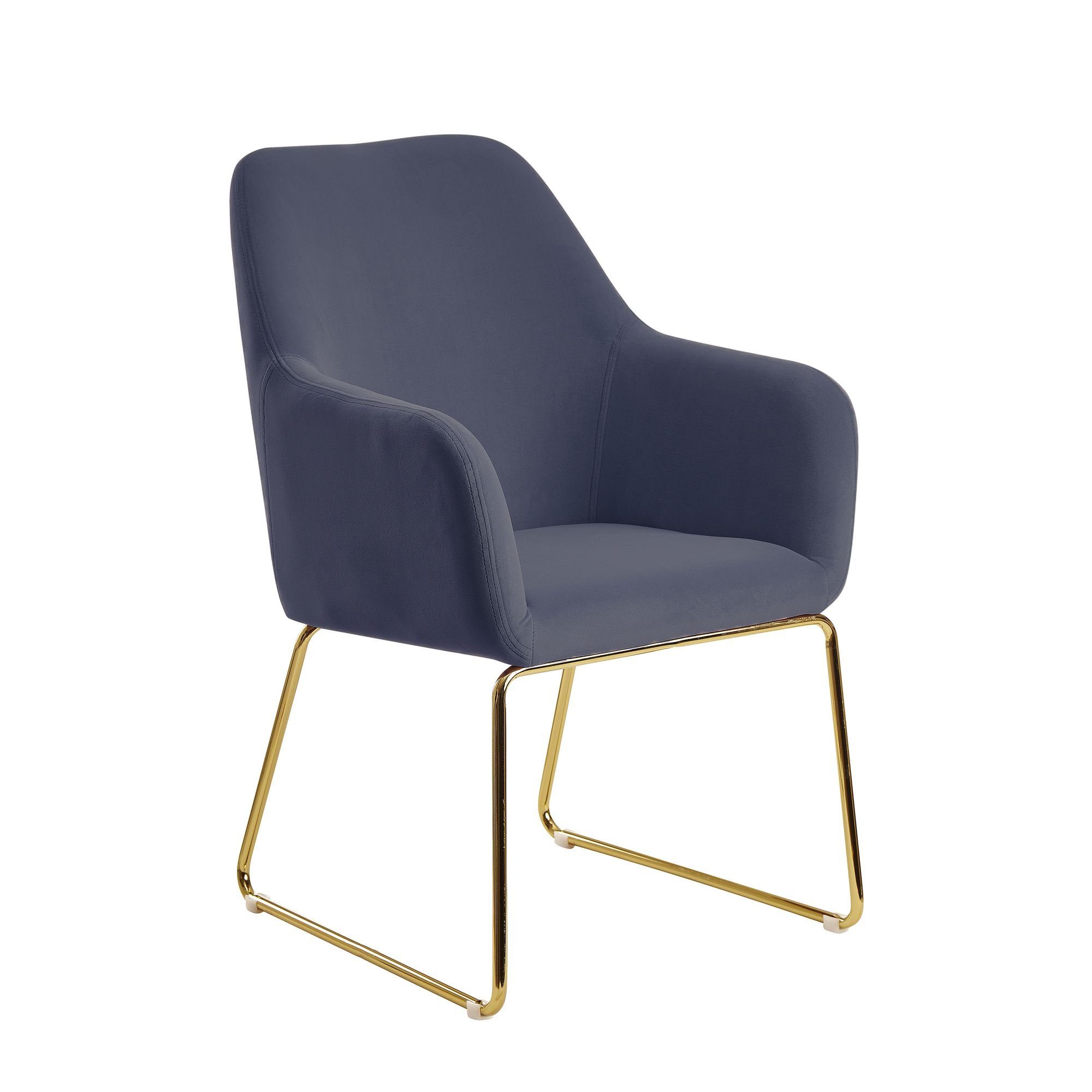 KADIMA DESIGN Esszimmerstuhl Design Küchenstuhl ISONZETAL - Komfort & Stabilität Blau | Gold | Blau