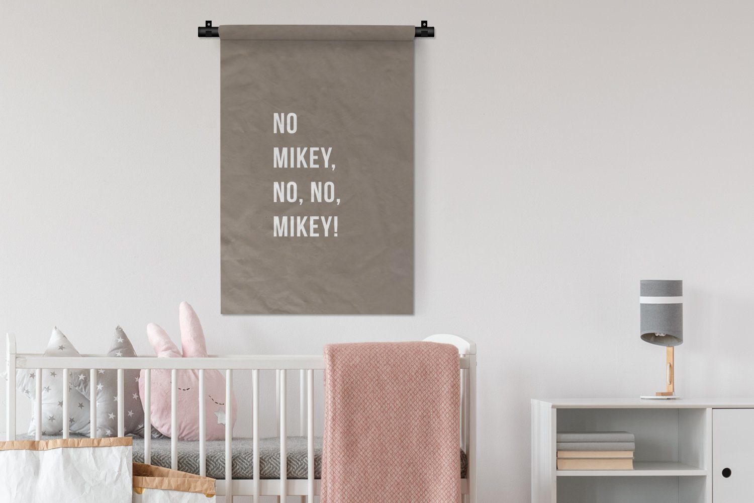 für Zitate Mikey, Schlafzimmer, Braun, Wohnzimmer, Kleid, nein, nein, Wanddekoobjekt Nein - - MuchoWow Kinderzimmer Wanddeko Wandbehang, Mikey!