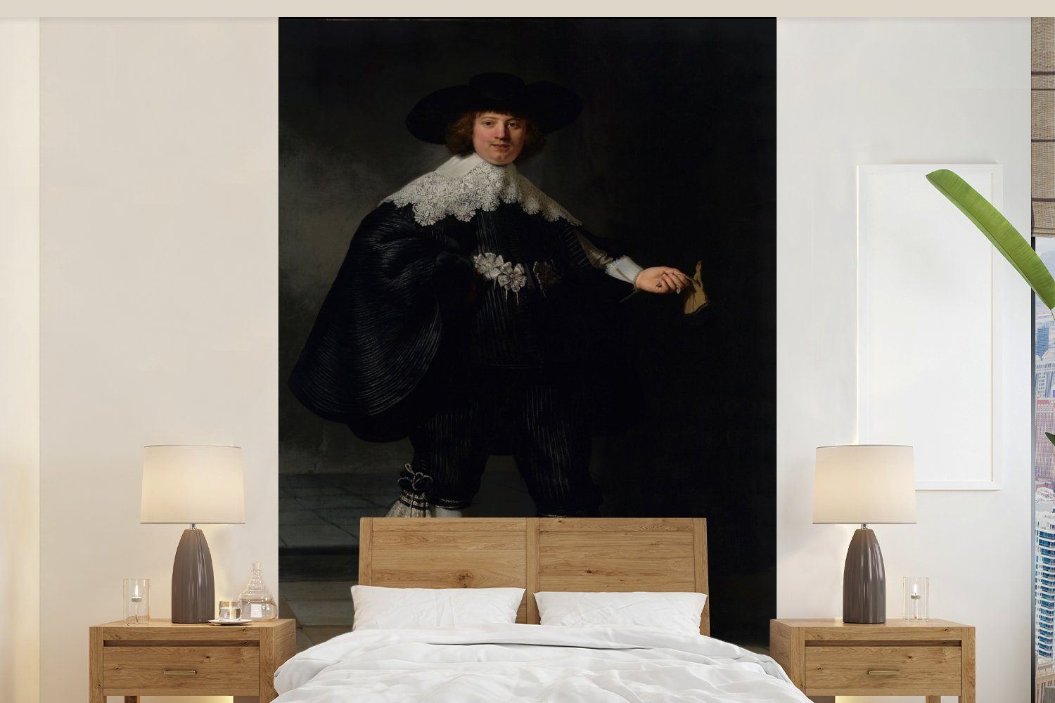 MuchoWow Fototapete Eheporträt von Marten Soolmans - Rembrandt van Rijn, Matt, bedruckt, (3 St), Vinyl Tapete für Wohnzimmer oder Schlafzimmer, Wandtapete