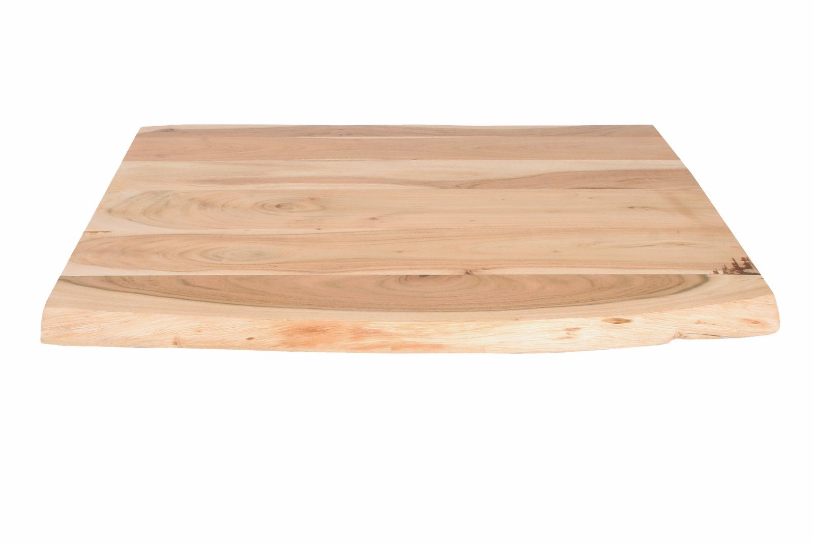 Junado® Tischplatte Curt, Akazienholz, naturfarben, Baumkanten-Platte für Heimwerker | Tischplatten