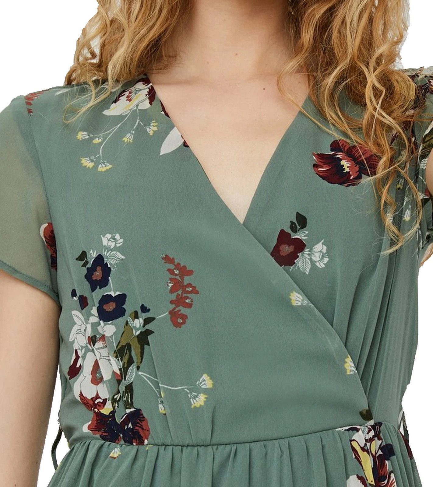 Vero Moda Maxikleid »VERO MODA Maxi-Kleid modisches Damen Kurzarm-Kleid  Sommer-Kleid mit floralem Alloverprint Grün« online kaufen | OTTO