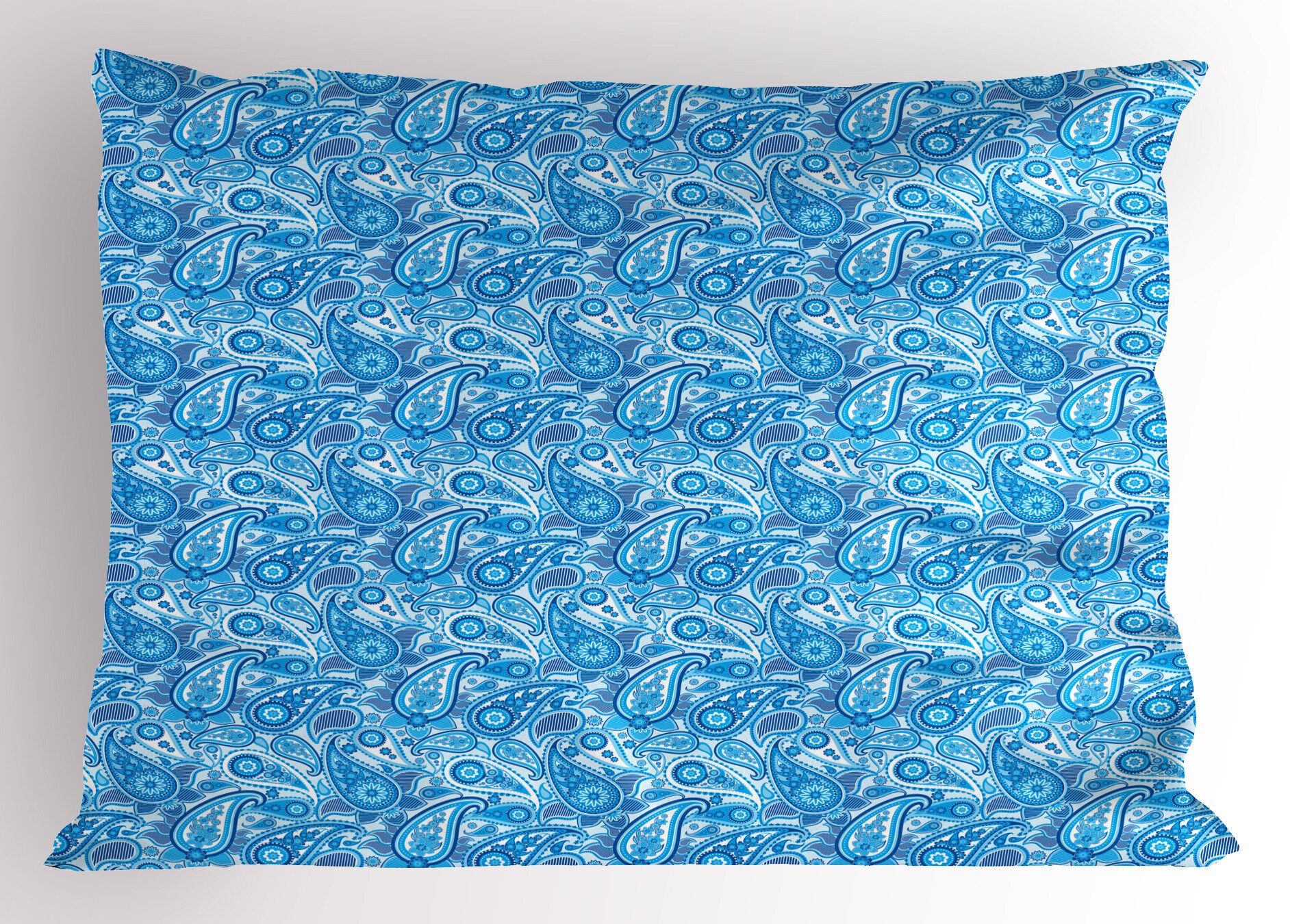 Kissenbezüge Dekorativer Standard Size Gedruckter Kopfkissenbezug, Paisley blau Abakuhaus (1 Elements Rhythmische Stück), Buta