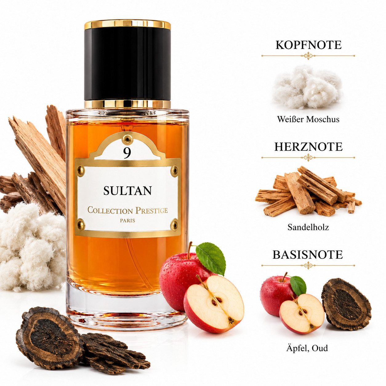 Collection Prestige Duft-Set SULTAN No 9 Eau de Parfum + Parfümzerstäuber (leer)
