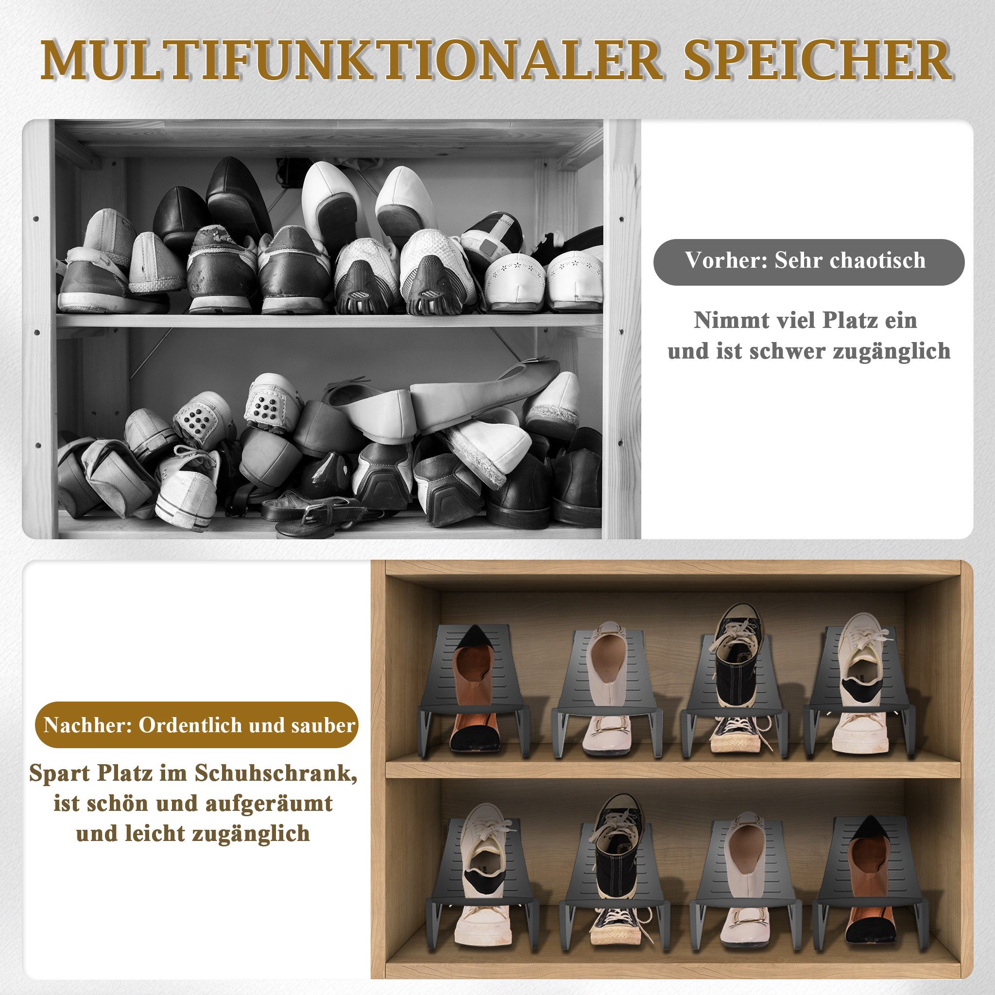 FIVMEN Schuhstapler 10 Stück Rutschfest PP Anti-rutsch Schuhschlitze – Bild 4 von 5