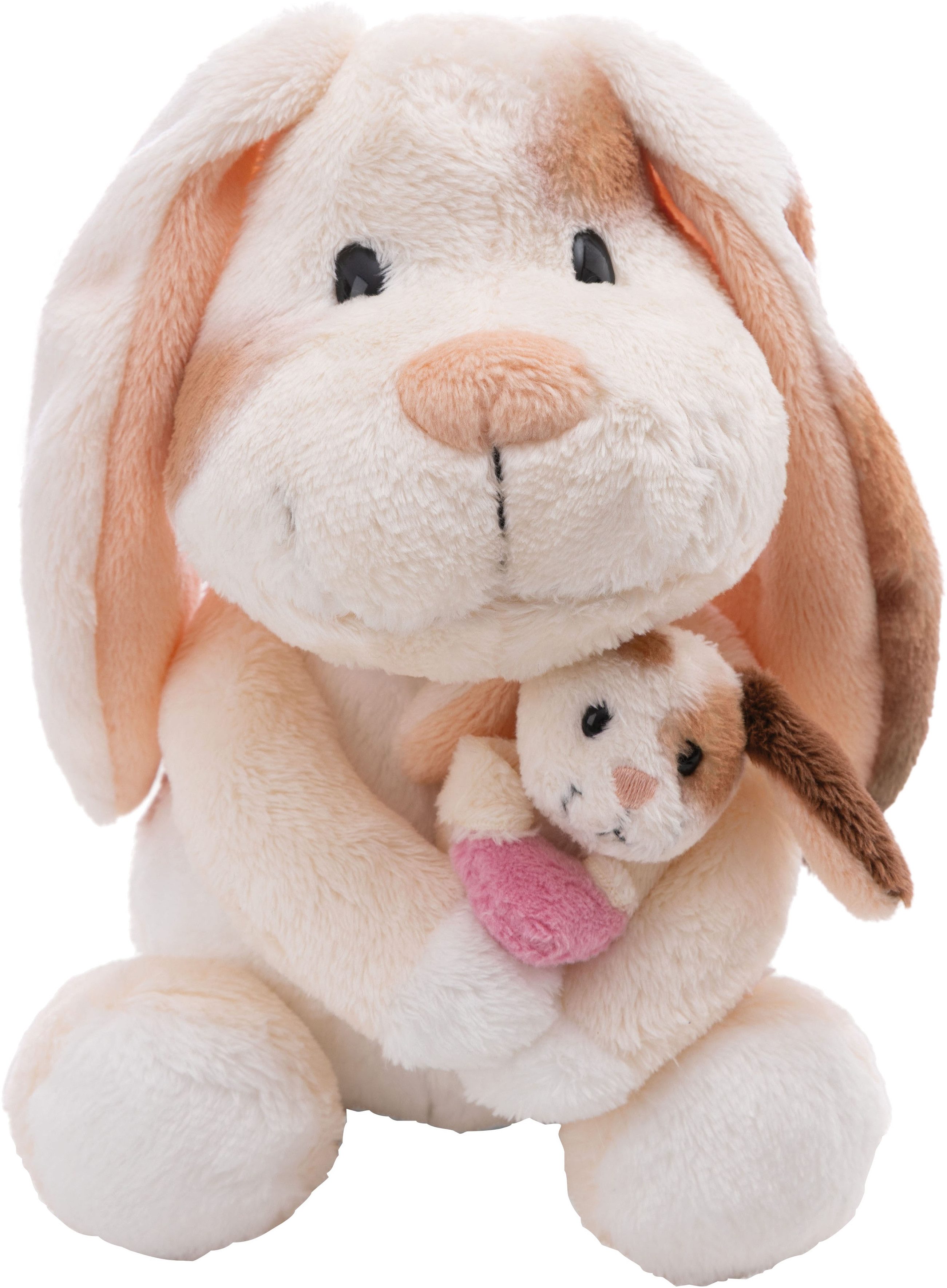 Nici Kuscheltier Little & Me, Hase 20 cm mit Kind 6 cm, 2in1: Kuscheltier Mama mit Kuscheltier Baby