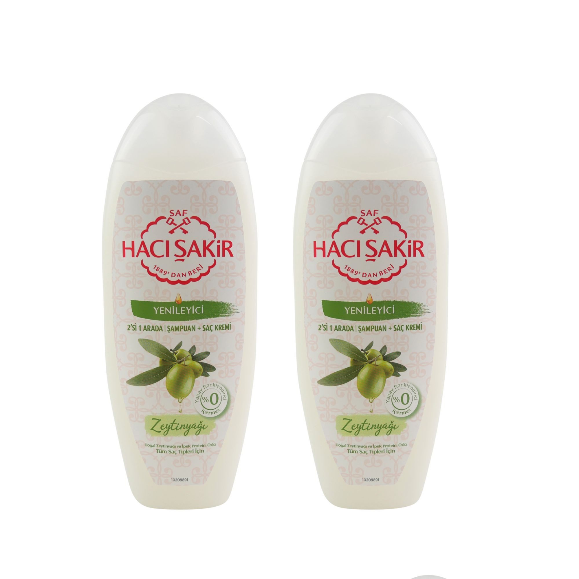 Haci Sakir Haarshampoo Haci Sakir Shampoo 2x 500 ml mit Olivenöl, Spar-Set, 2-tlg., mit Olivenöl Extrakten