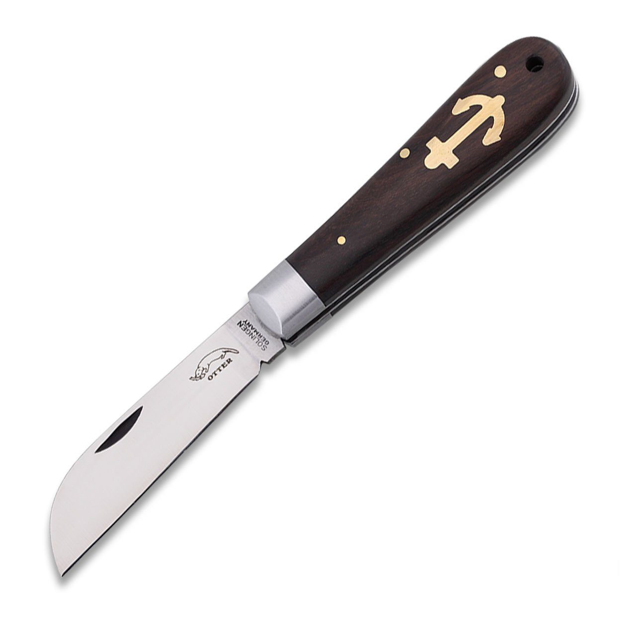 Otter Messer Taschenmesser Anker-Messer groß Grenadill Carbonstahlklinge, nicht rostfrei, Slipjoint