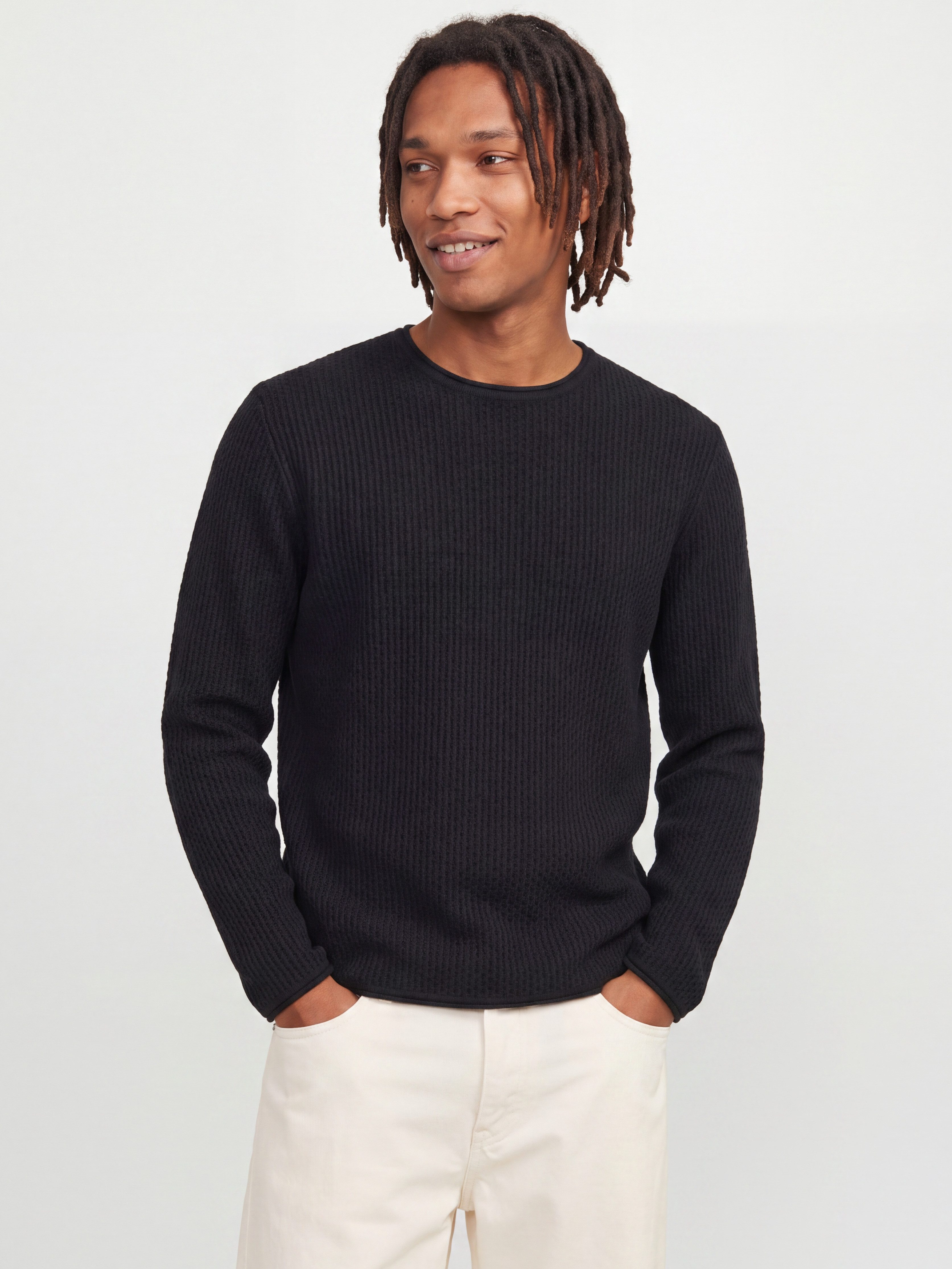 Jack & Jones Rundhalspullover JPRBLUMASON KNIT CREW NECK SN Baumwolle, regular fit