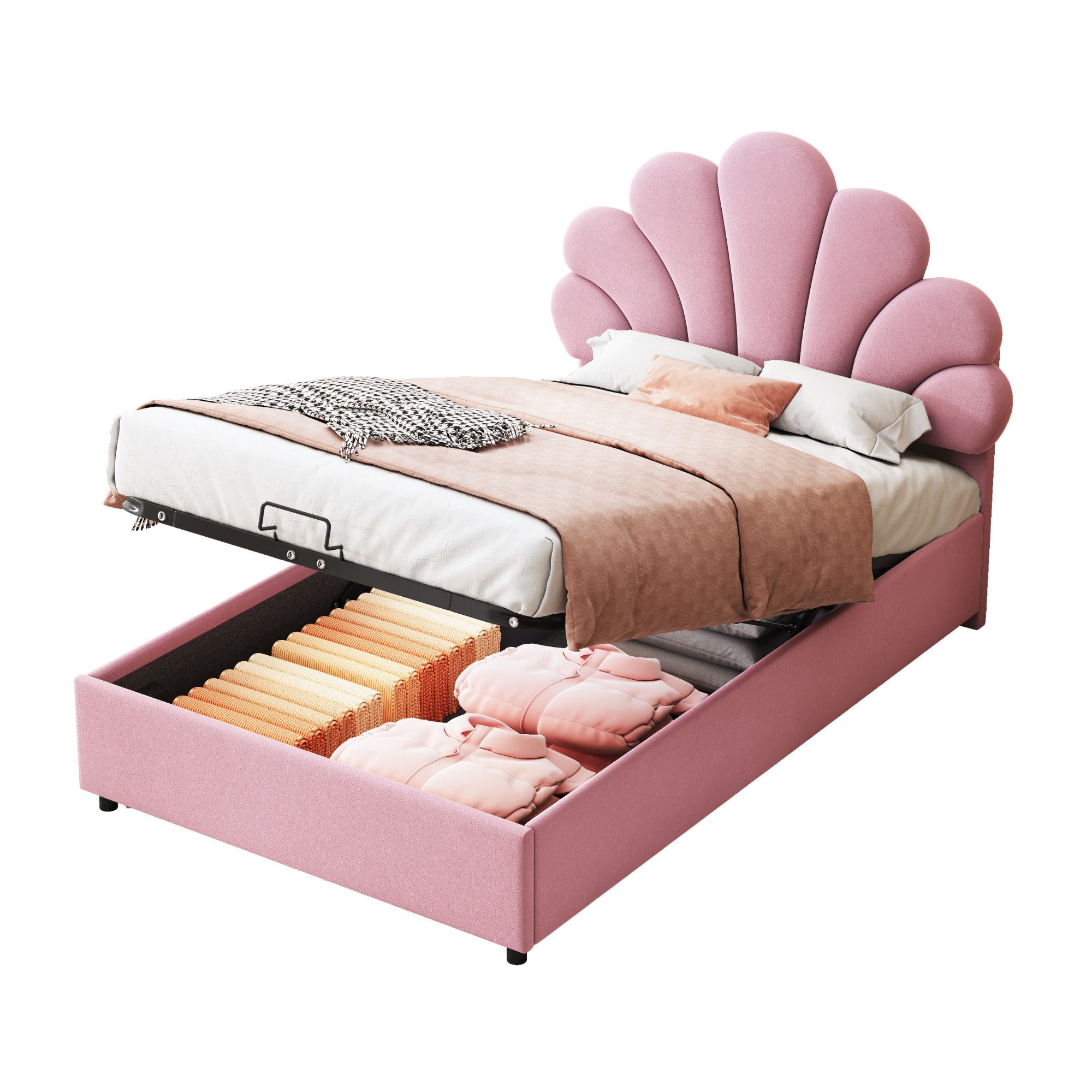 REDOM Polsterbett Kinderbett Stauraumbett Funktionsbett Doppelbett günstig online kaufen