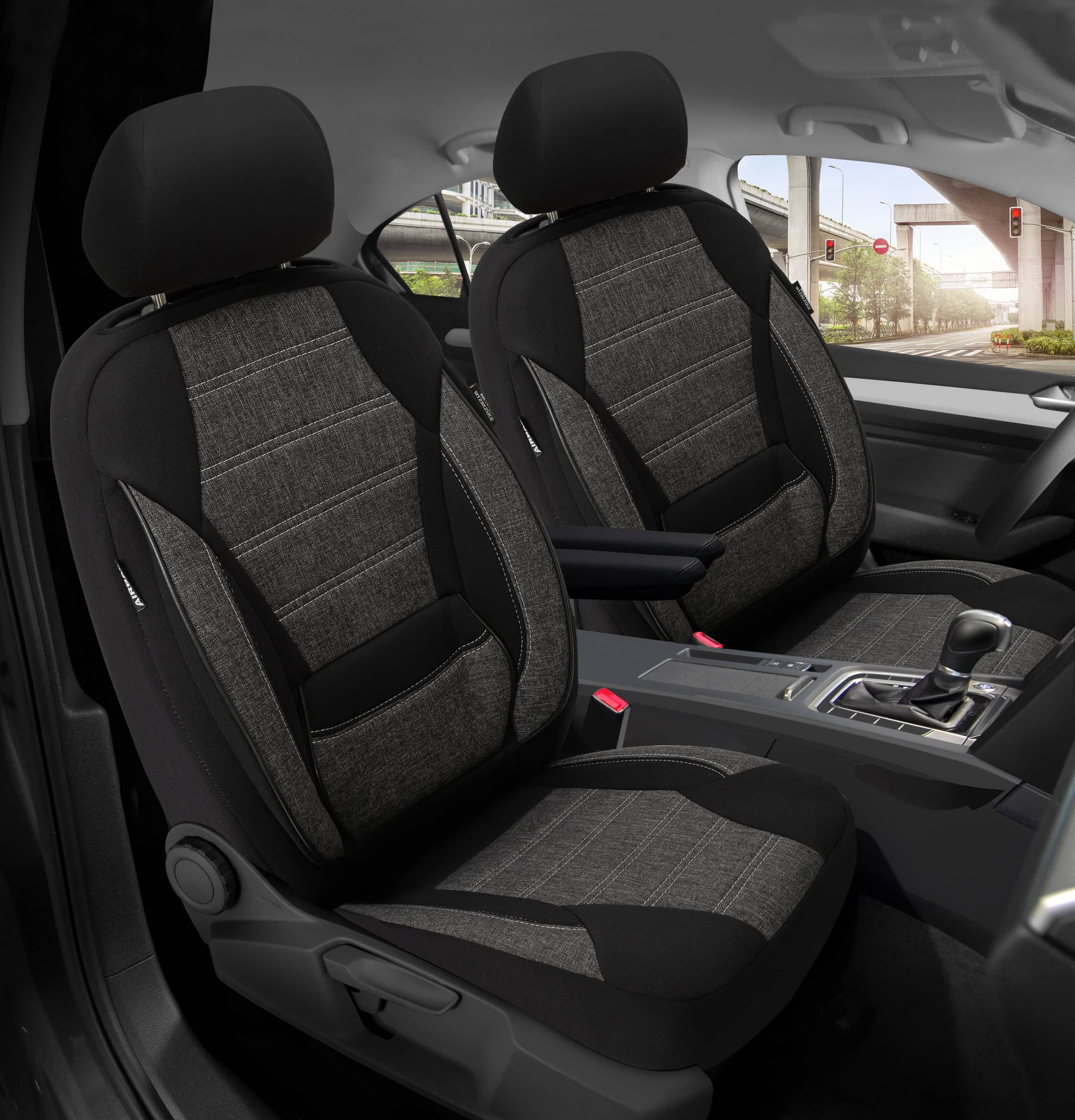 BREMER SITZBEZÜGE Autositzbezug für Peugeot Expert S3 Bj ab 2016 (2K24), Set, 2-tlg., Schonbezüge Sitzbezüge Fahrer und Beifahrer, in Schwarz