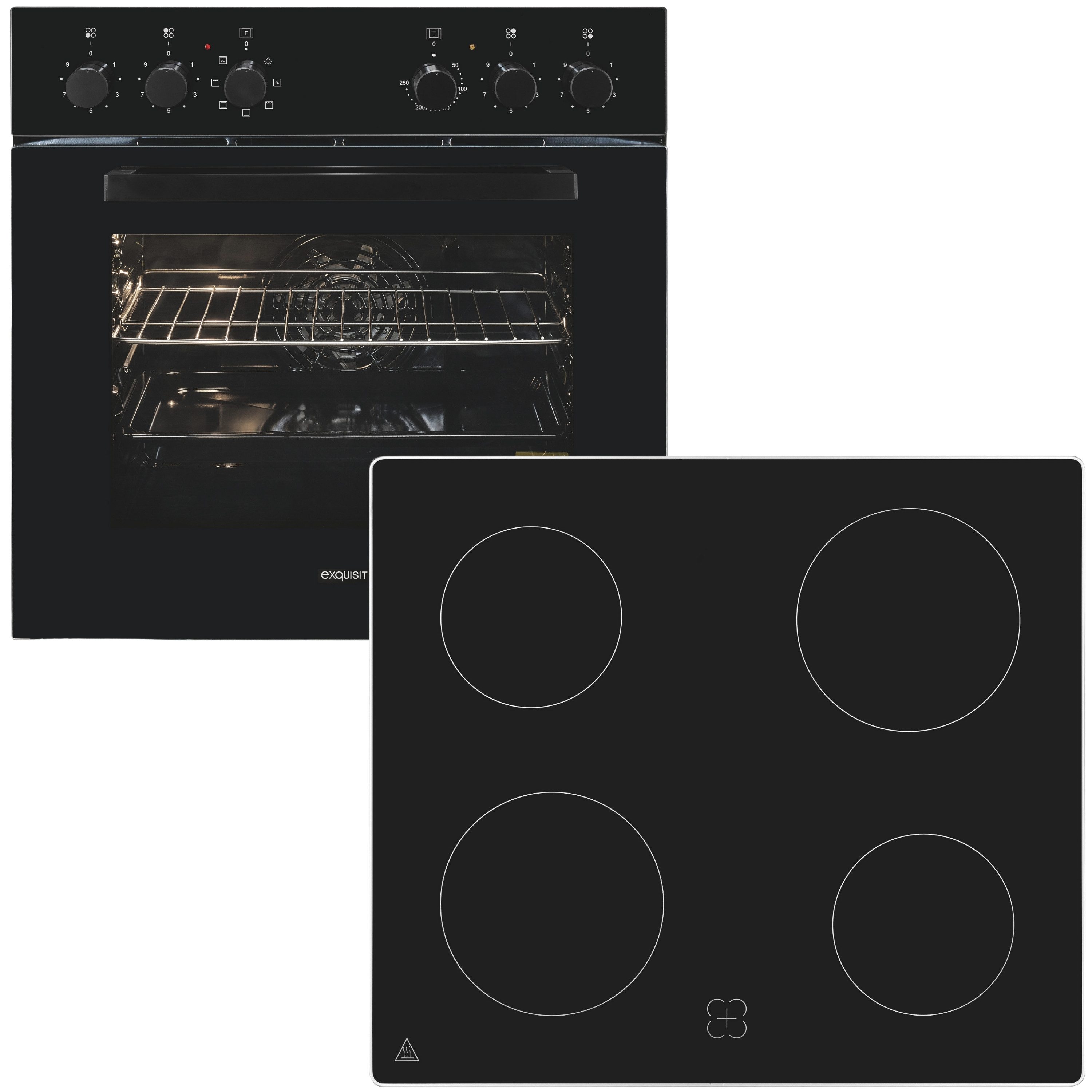 exquisit Elektro-Herd-Set EHE256-U-020 schwarz