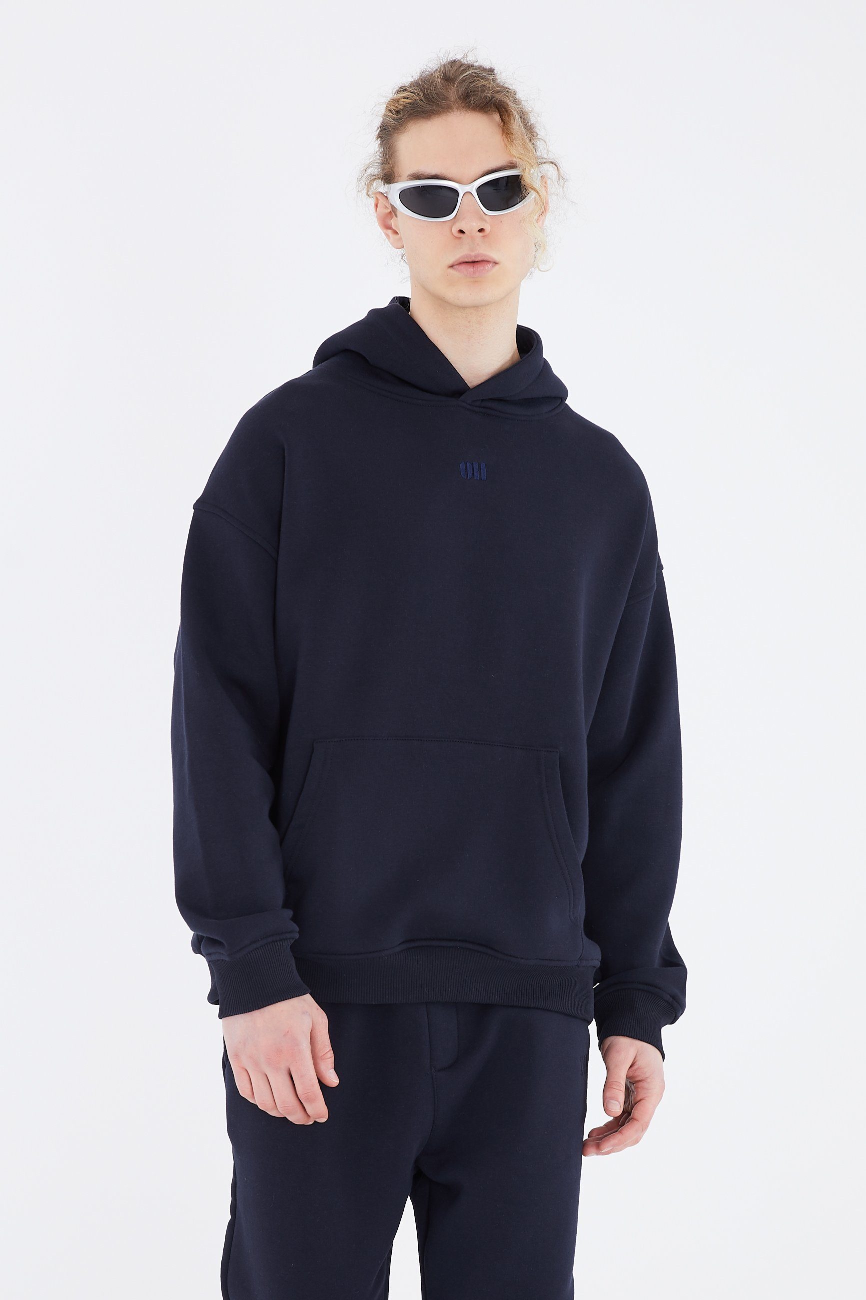 OSSY HOMER Hoodie Oversize Hoodie einfarbig Basic Baumwolle Kapuzenpullover 320gsm