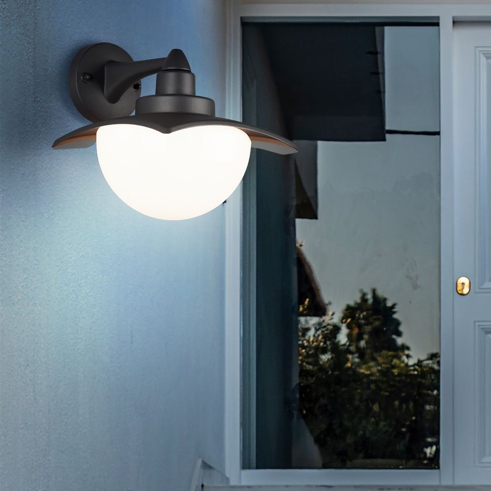 etc-shop Außen-Wandleuchte, Leuchtmittel nicht Alu Außen 1x inklusive, Wandleuchte Anthrazit Laterne Wandlampe, Haustür in