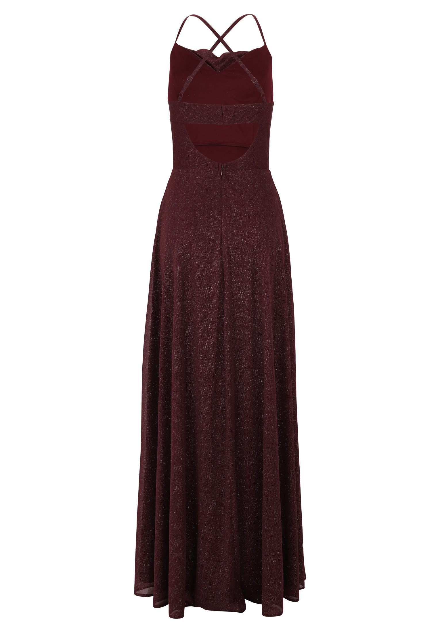 Vera Mont Abendkleid Damen mit Wasserfallausschnitt Glitzer