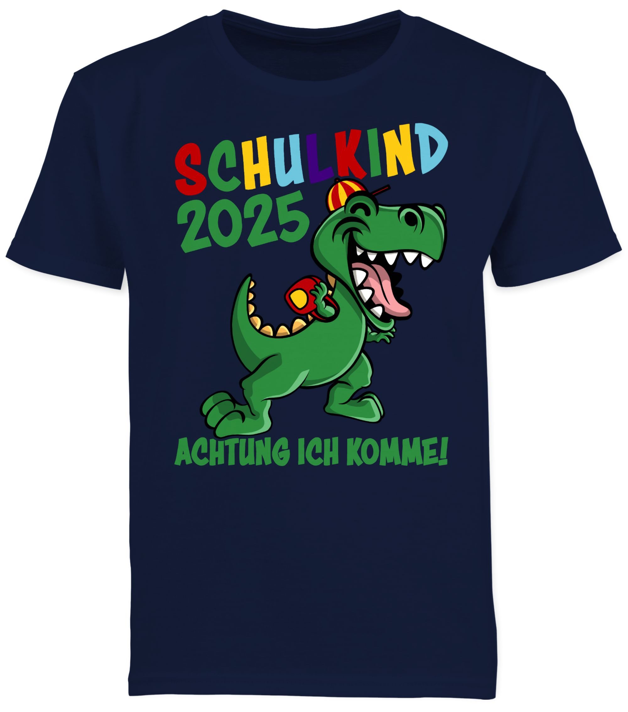T-Shirt Schulkind 2025 Achtung ich komme! - bunt