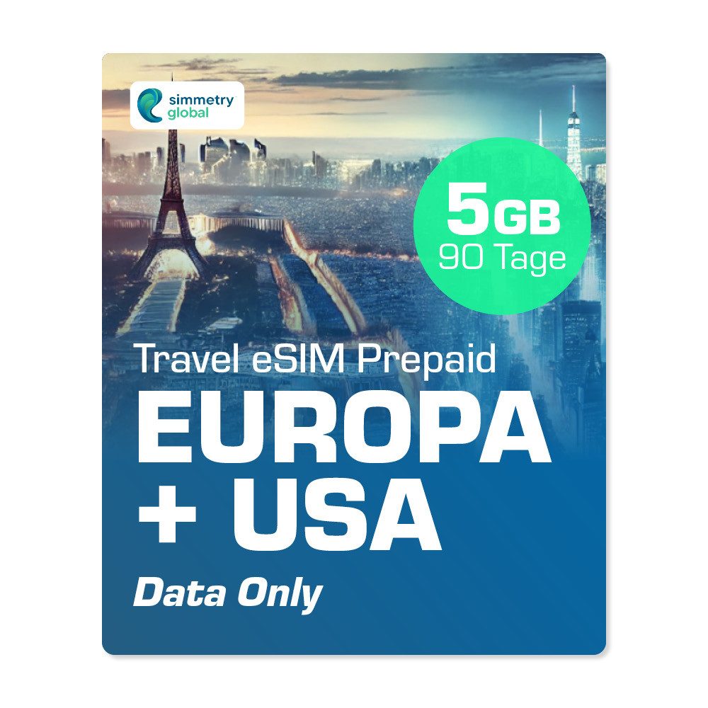 Simmetry Travel eSIM - 5 GB, Europe & US Prepaidkarte