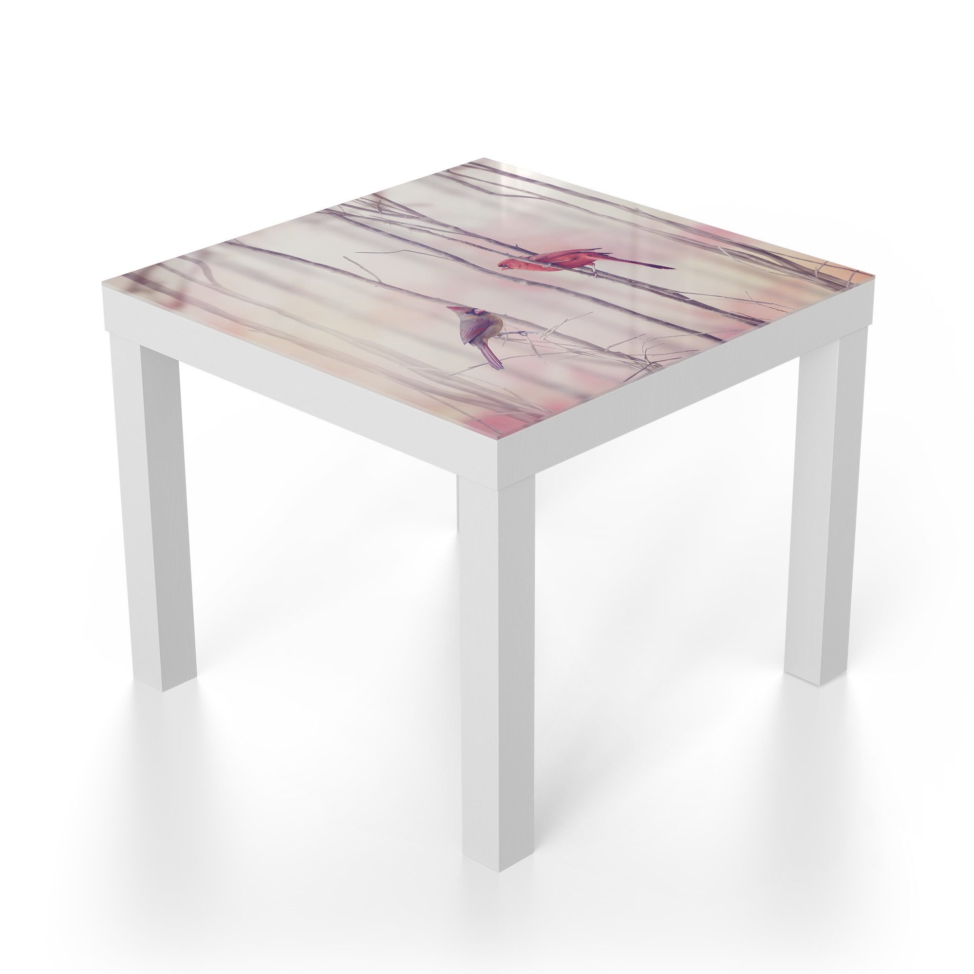 DEQORI Couchtisch 'Gefiederte Freunde', Glas Beistelltisch Glastisch modern