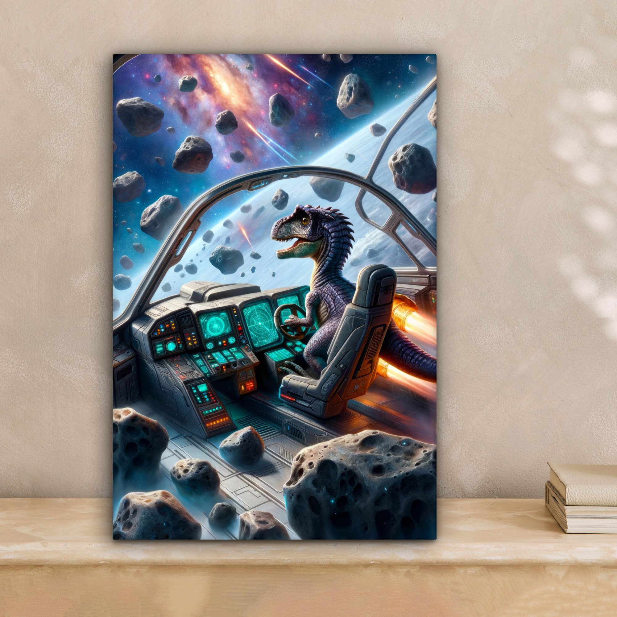 OneMillionCanvasses® Leinwandbild Dino - Weltraum - günstig online kaufen