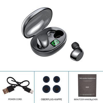 Hikity TWS Kopfhörer Bluetooth 5.3 In-Ear Ohrhörer Wireless 9D Touch Control In-Ear-Kopfhörer (Wireless Headset, Berührungssteuerung)