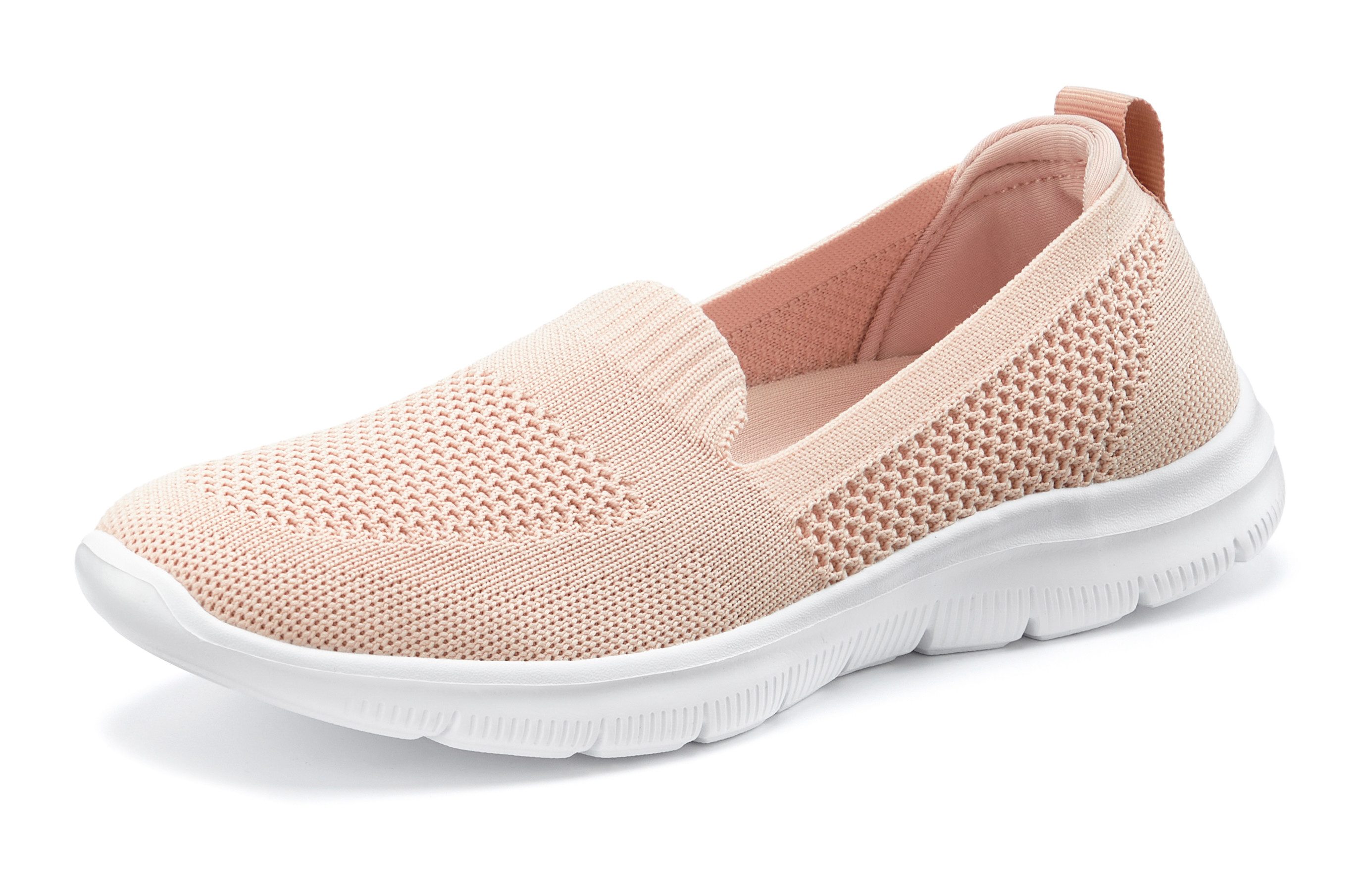 LASCANA Halbschuh, Sneaker, Slip-On-Sneaker, Slipper aus bequemen Textil-Material zum Reinschlüpfen VEGAN