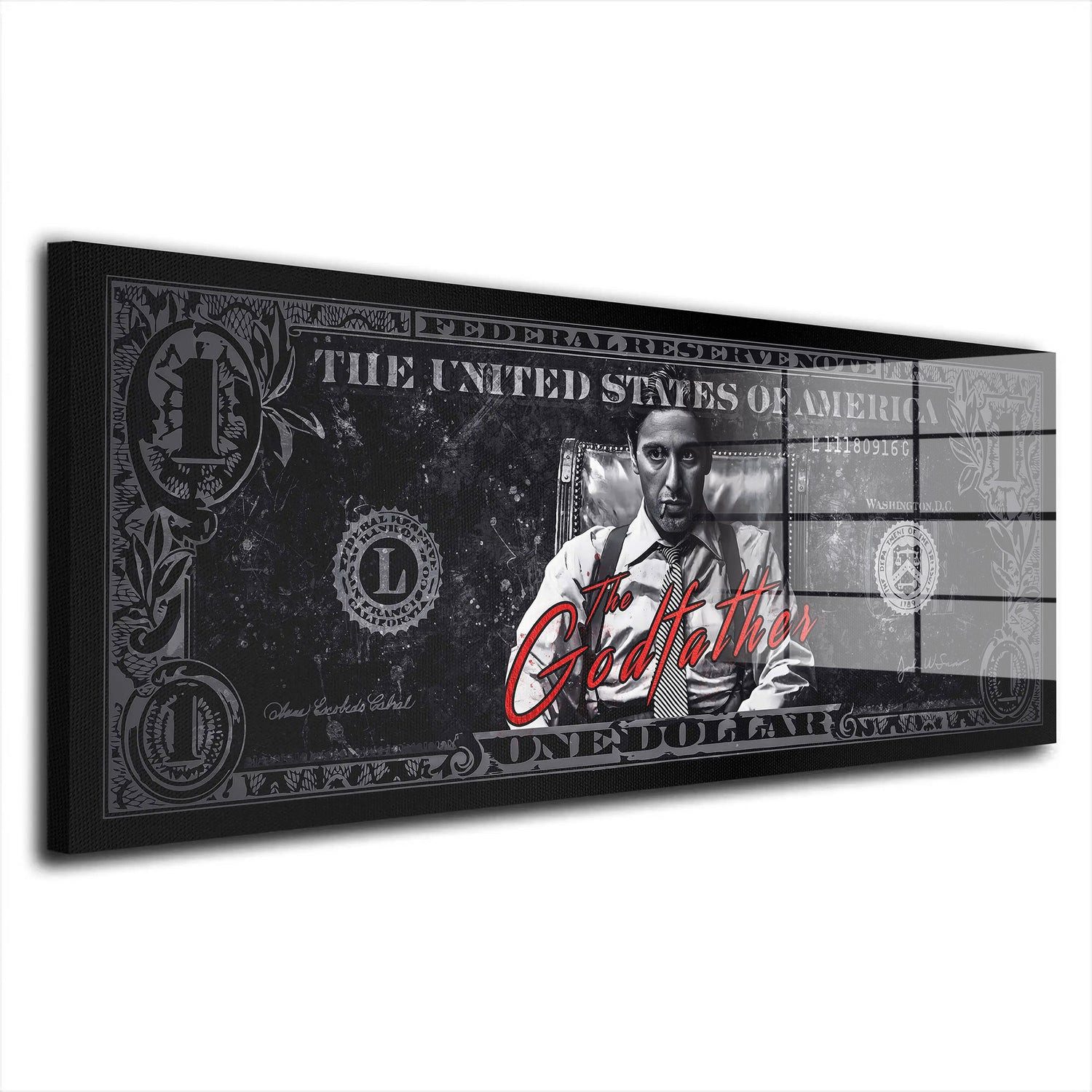 Artedinoi Acrylglasbild Pate Dollar Acrylglas Wandbild Bild Wanddeko Wohnzimmer XL