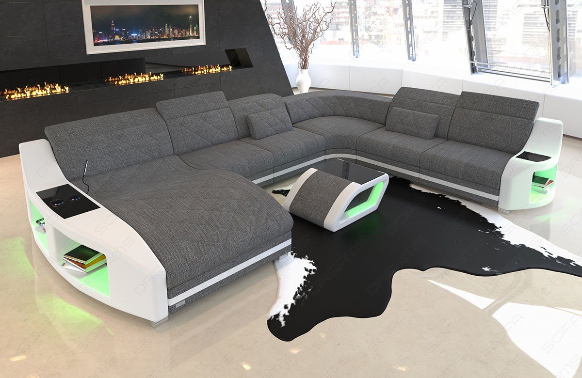 Sofa Dreams Sofa Sofa Designersofa Polsterstoff Swing XXL H Strukturstoff Stoffsofa, Couch wahlweise mit Bettfunktion