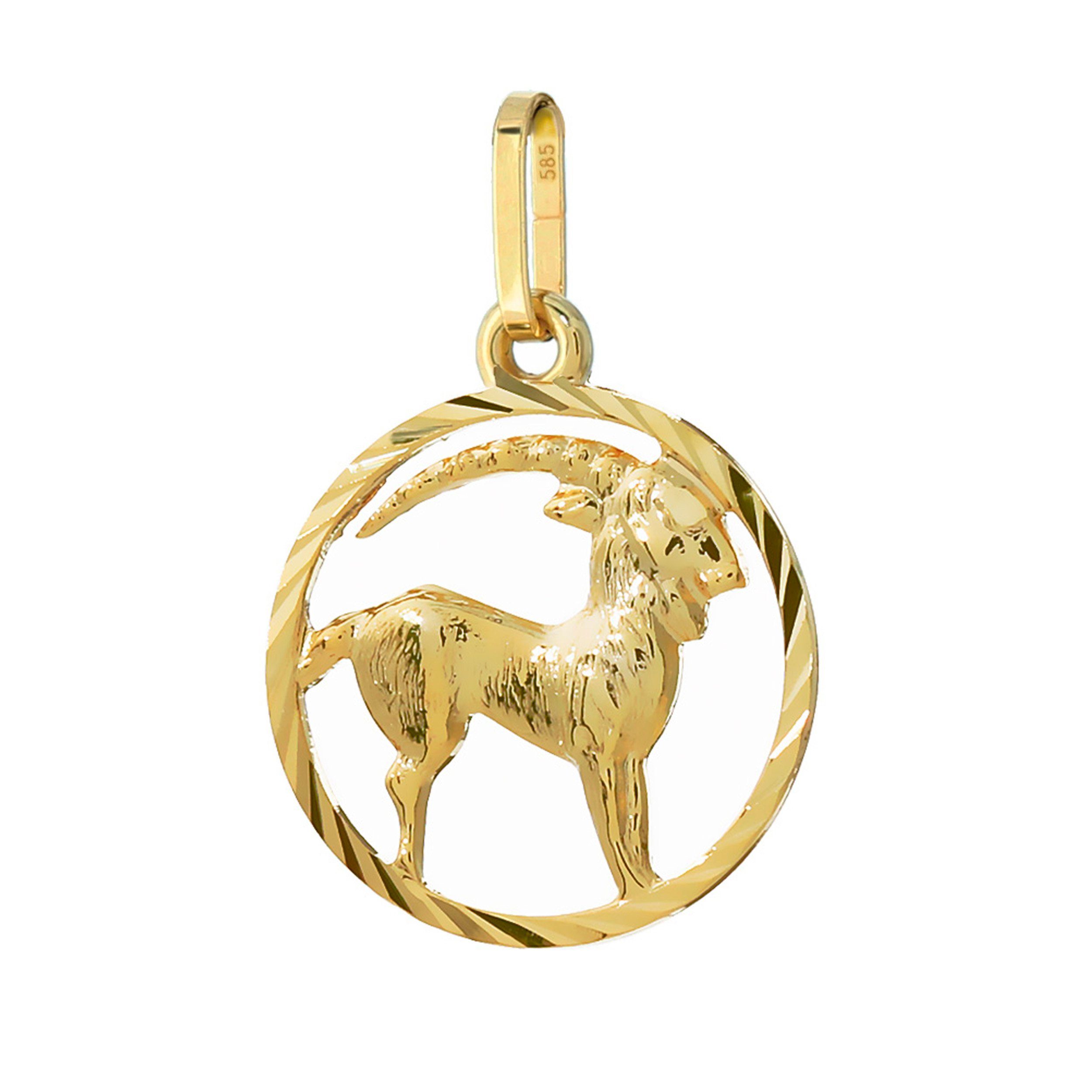 NKlaus Kettenanhänger Steinbock Sternzeichen 585 Gelbgold günstig online kaufen