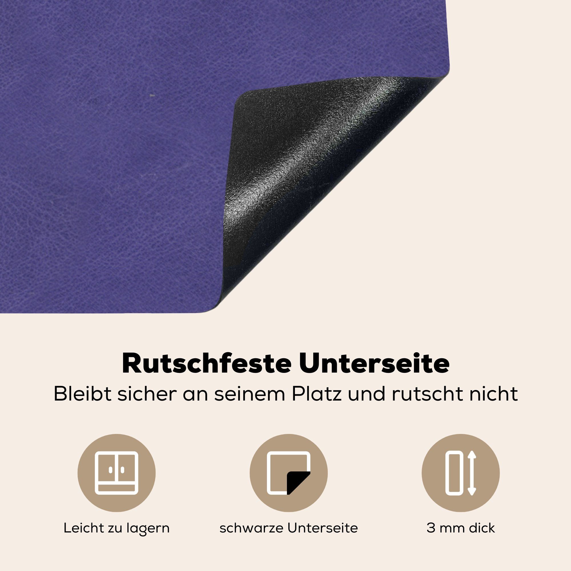 Ceranfeldabdeckung, MuchoWow tlg), cm, Tiere, (1 Herdblende-/Abdeckplatte - küche Leder Arbeitsplatte 78x78 Lila Vinyl, Induktionsschutz - für -