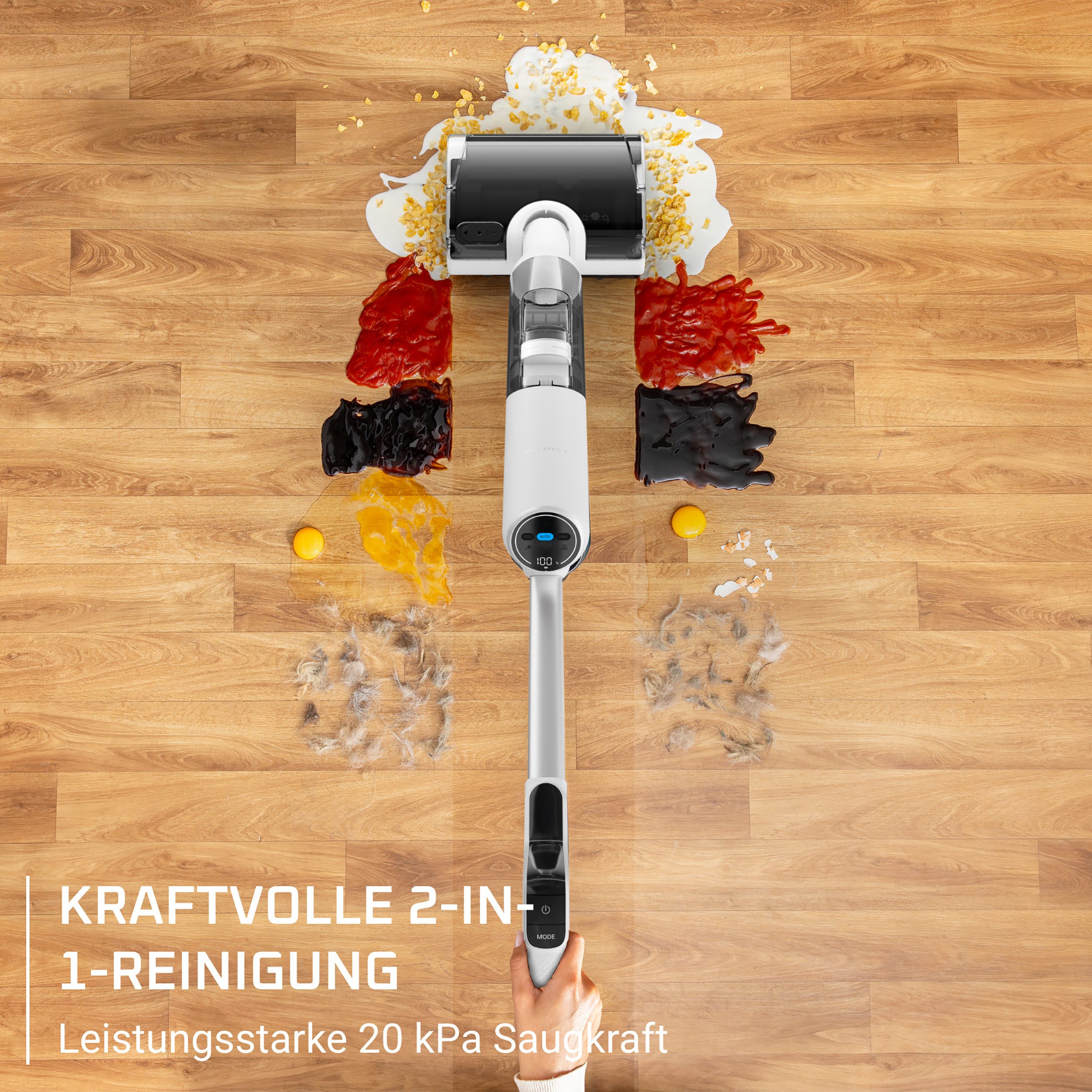 Rowenta Nass-Trocken-Akkusauger X-Clean 5 Pro, 250 W, beutellos, 250 W, beutellos, selbstreinigend und -trocknend, AUTO-Erkennungsmodus