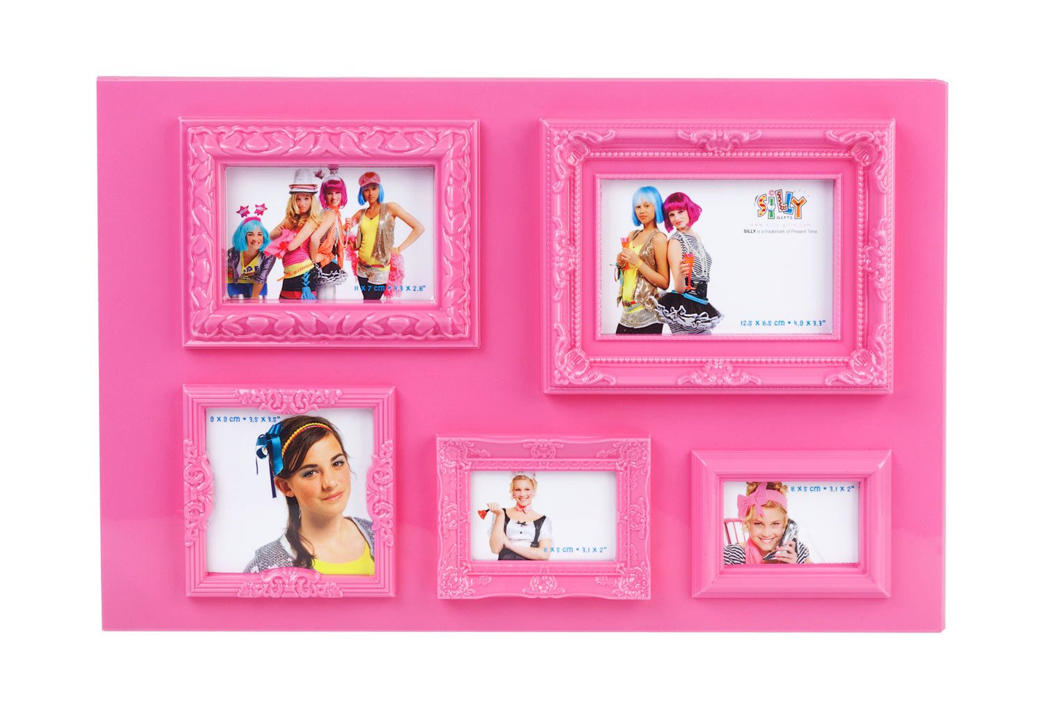 Present Time Bilderrahmen Collage Bilderrahmen Collage pink oder silber, für 5 Bilder (1 St), 5 Fotos in verschiedenen Formaten