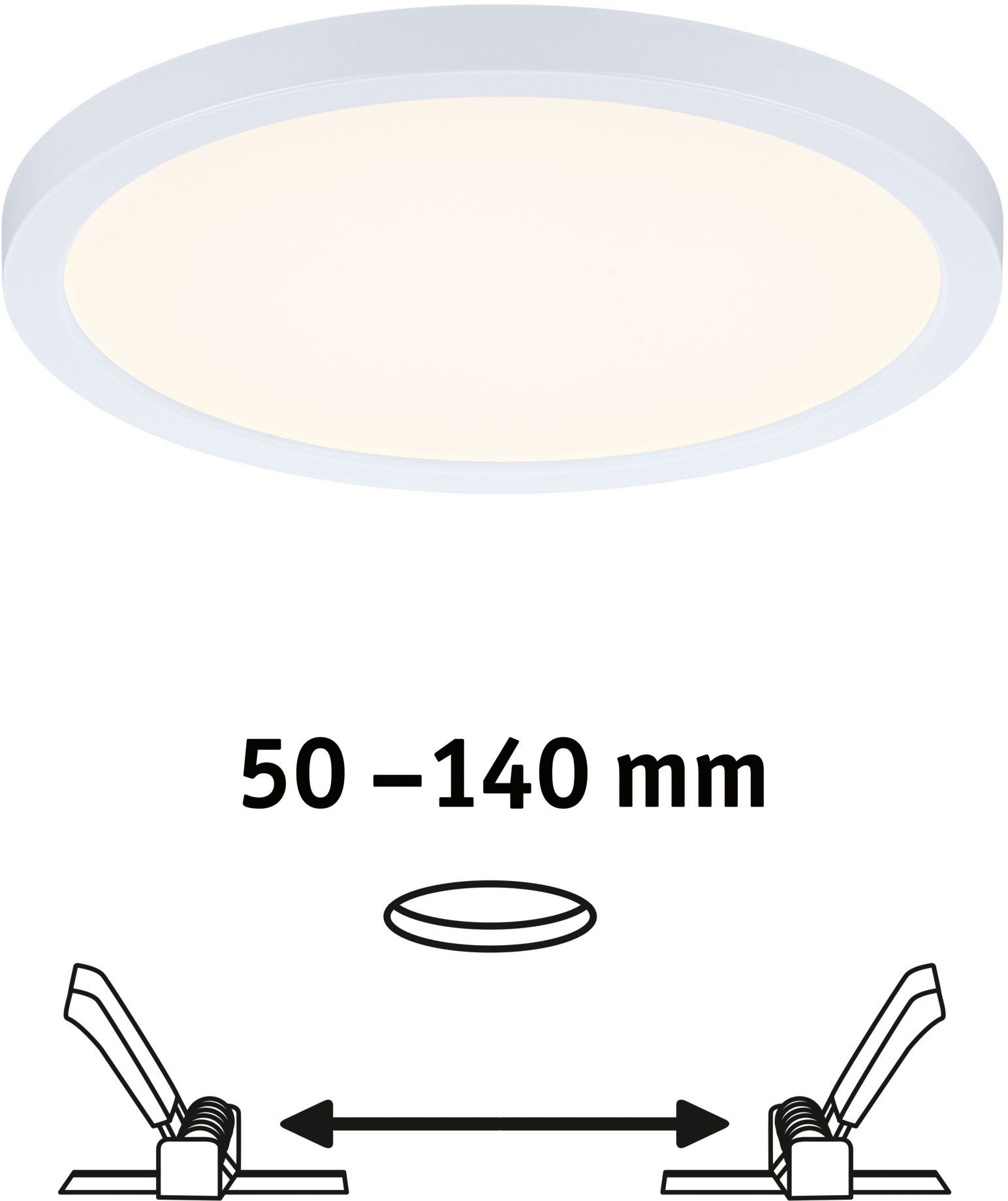 Warmweiß Areo, LED LED Einbauleuchte Paulmann integriert, fest