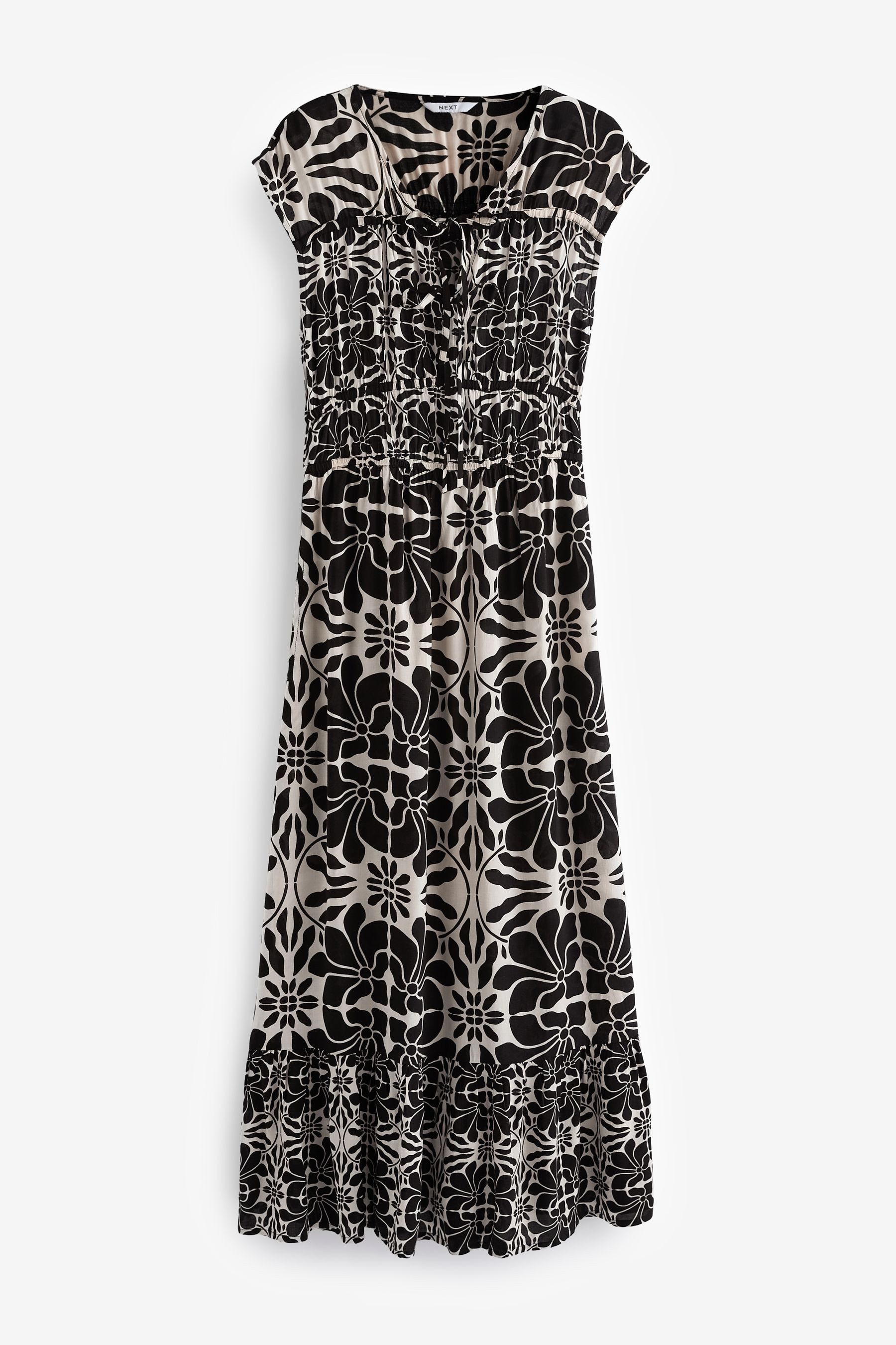 Next Maxikleid Kurzärmeliges Maxikleid mit Zierknoten günstig online kaufen