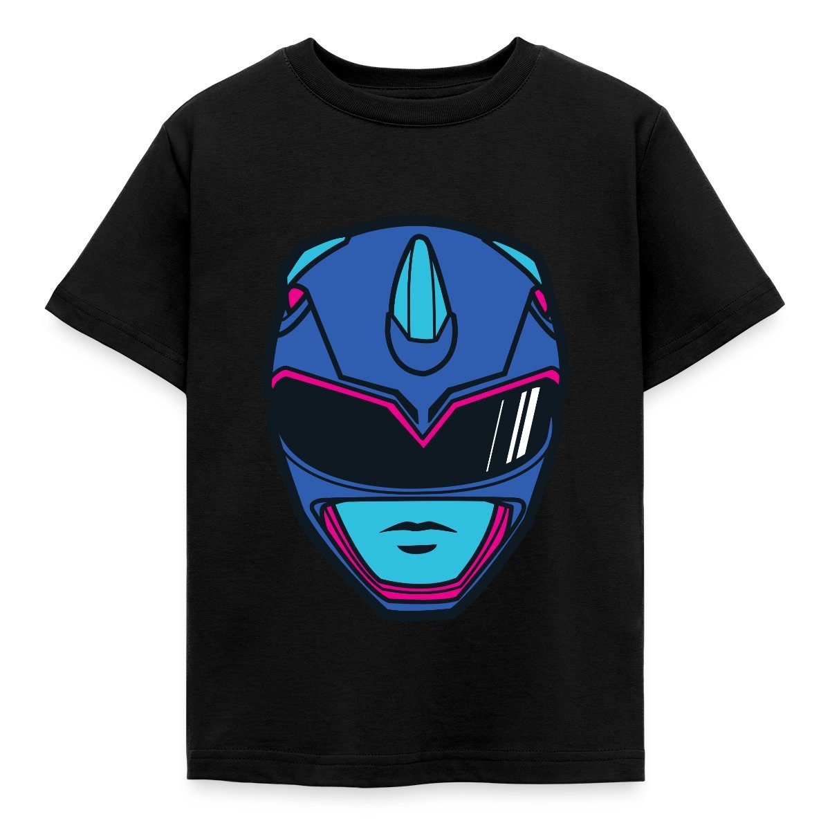 Spreadshirt T-Shirt Power Rangers Blauer Ranger Helm Kinder T-Shirt (1-tlg)